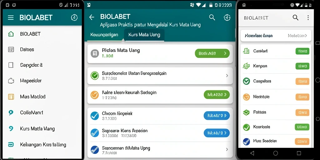 Tampilan antarmuka aplikasi BIOLABET yang informatif dan mudah diakses.