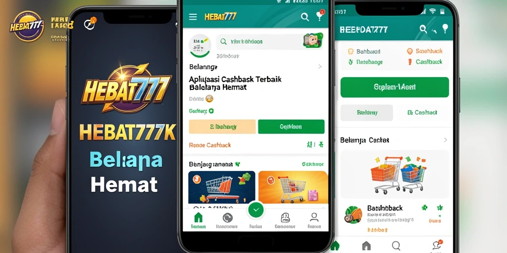 Tampilan aplikasi HEBAT777 yang menampilkan fitur cashback.
