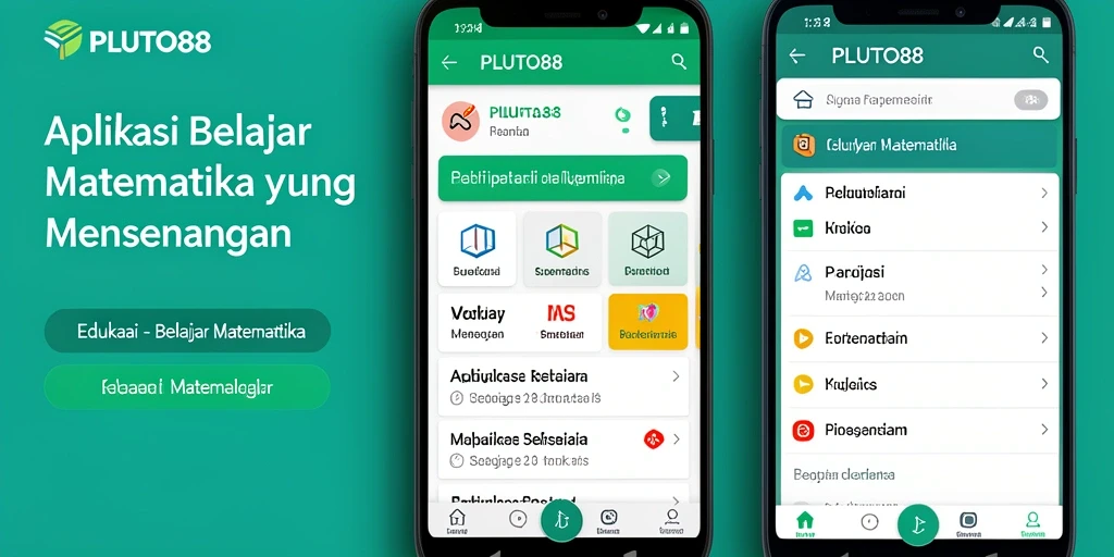 Antarmuka interaktif PLUTO88 untuk belajar matematika.
