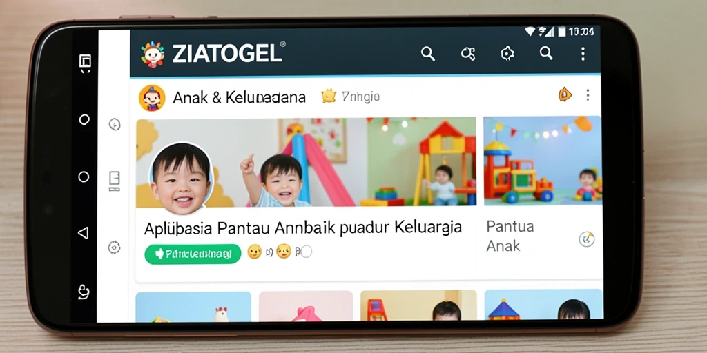 Antarmuka ZIATOGEL yang bersih dan fungsional untuk Pantau Anak.
